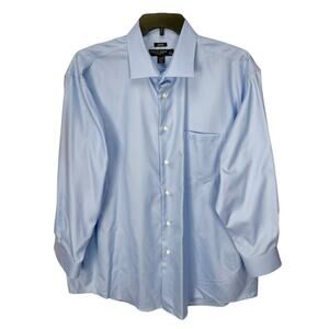 PRONTO UOMO Men's NON IRON Shirt EXECUTIVE FIT Blue Size 17 1/2 - 32/33
